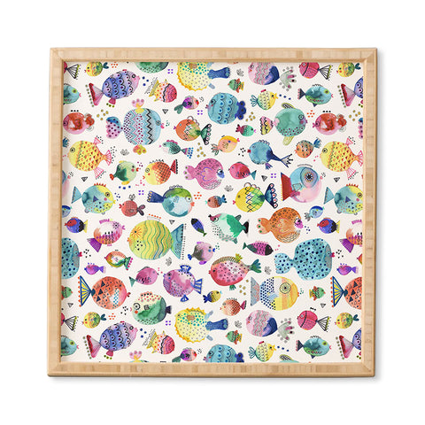 Ninola Design Happy colorful fishes Framed Wall Art