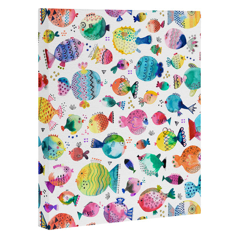Ninola Design Happy colorful fishes Art Canvas