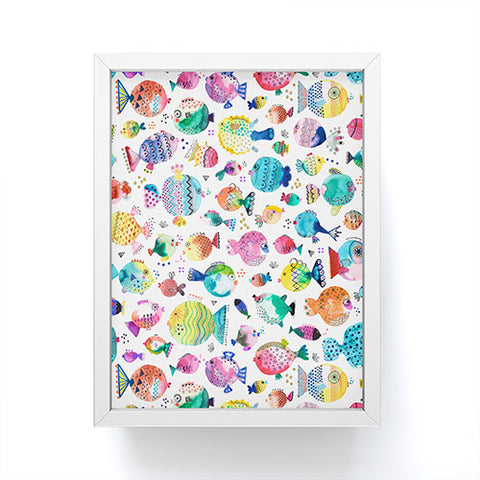 Ninola Design Happy colorful fishes Framed Mini Art Print