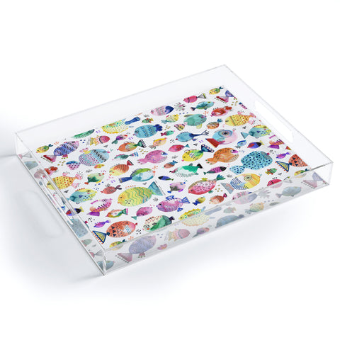 Ninola Design Happy colorful fishes Acrylic Tray