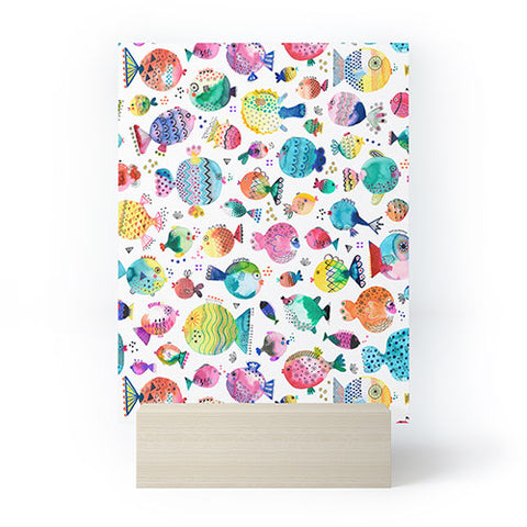 Ninola Design Happy colorful fishes Mini Art Print