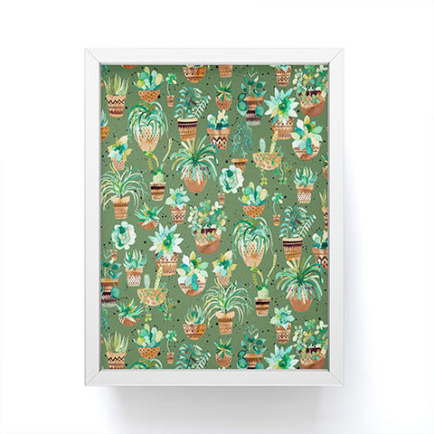 Ninola Design Home plants love Green Framed Mini Art Print