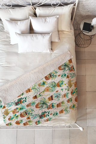 Ninola Design Home plants love Fleece Throw Blanket