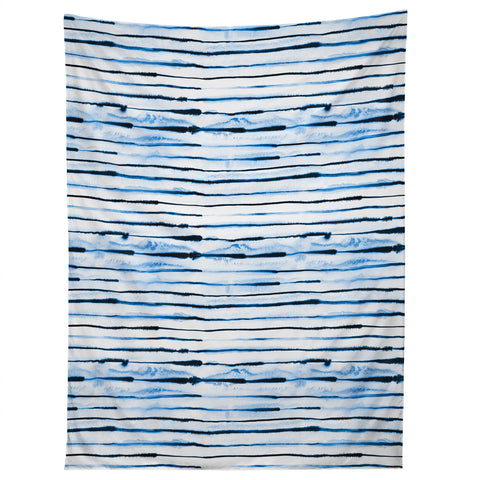 Ninola Design Indigo ink stripes Tapestry