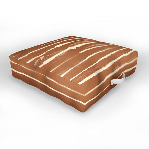 Ninola Design Ink stripes terracota Outdoor Floor Cushion