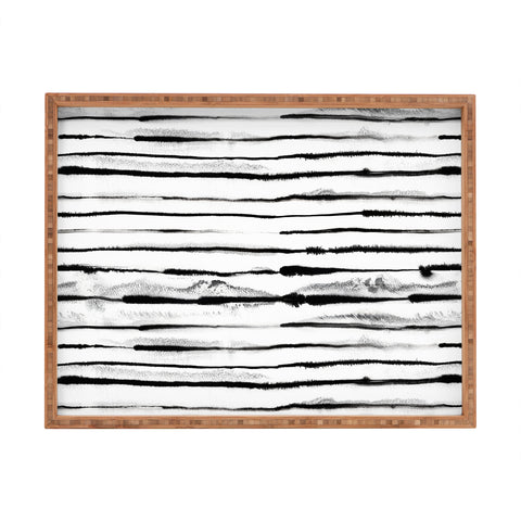 Ninola Design Ink stripes White Rectangular Tray