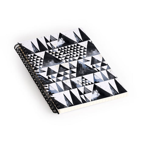 Ninola Design Japandi Geometric Triangles Spiral Notebook