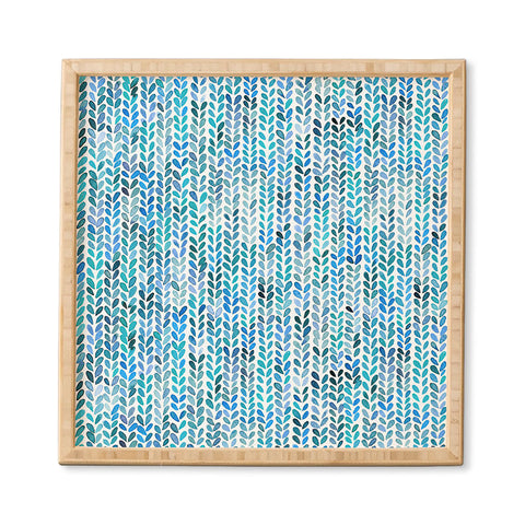 Ninola Design Knit texture Blue Framed Wall Art