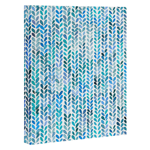 Ninola Design Knit texture Blue Art Canvas