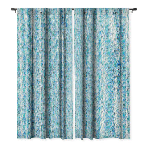 Ninola Design Knit texture Blue Blackout Window Curtain