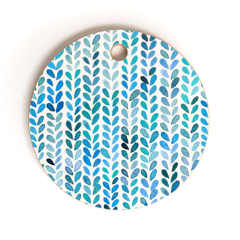 Ninola Design Knit texture Blue Cutting Board Round