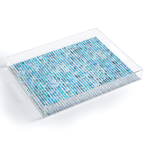 Ninola Design Knit texture Blue Acrylic Tray
