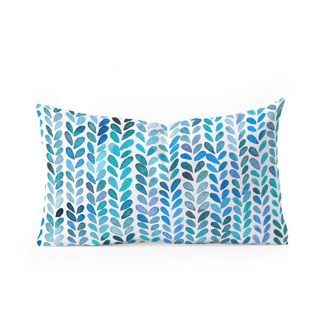 Ninola Design Knit texture Blue Oblong Throw Pillow
