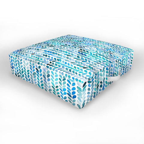 Ninola Design Knit texture Blue Outdoor Floor Cushion