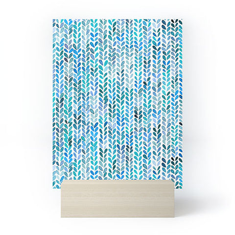 Ninola Design Knit texture Blue Mini Art Print