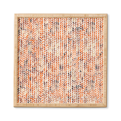 Ninola Design Knit texture Gold Orange Framed Wall Art
