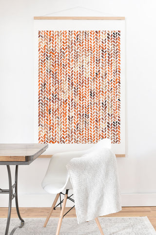 Ninola Design Knit texture Gold Orange Art Print And Hanger