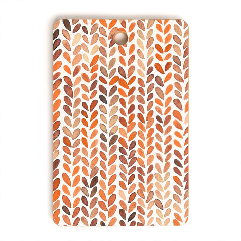 Ninola Design Knit texture Gold Orange Cutting Board Rectangle