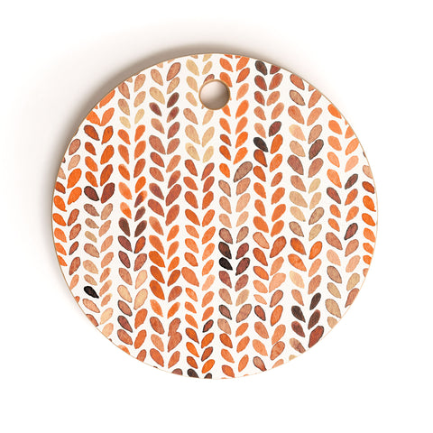 Ninola Design Knit texture Gold Orange Cutting Board Round