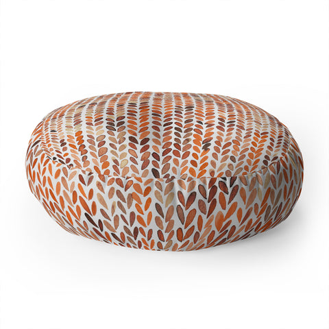 Ninola Design Knit texture Gold Orange Floor Pillow Round
