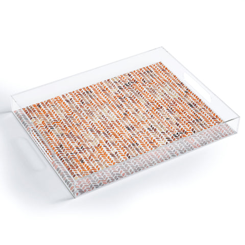 Ninola Design Knit texture Gold Orange Acrylic Tray