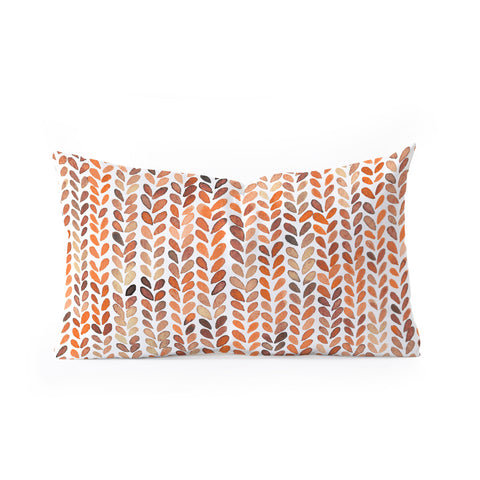 Ninola Design Knit texture Gold Orange Oblong Throw Pillow