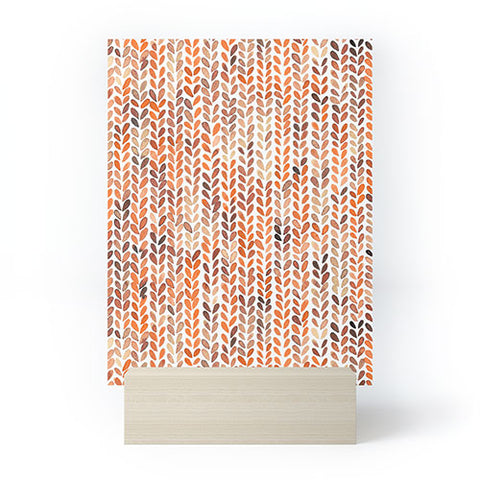 Ninola Design Knit texture Gold Orange Mini Art Print