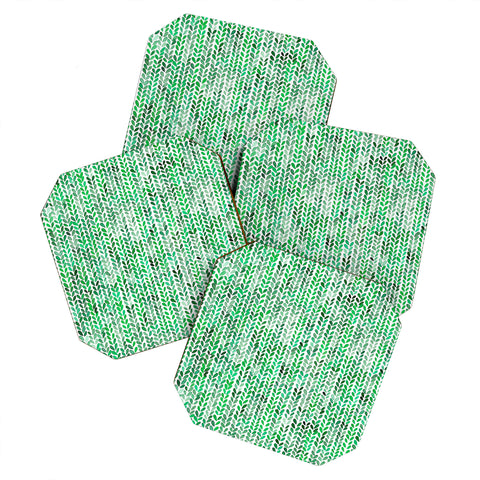 Ninola Design Knitting texture Green Coaster Set