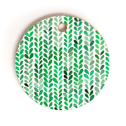 Ninola Design Knitting texture Green Cutting Board Round