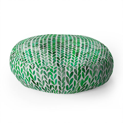 Ninola Design Knitting texture Green Floor Pillow Round