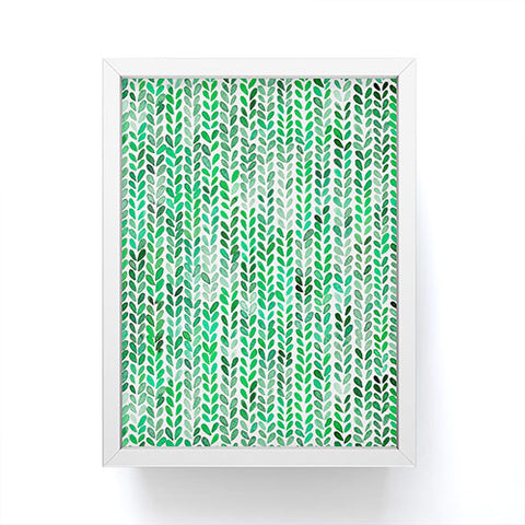 Ninola Design Knitting texture Green Framed Mini Art Print
