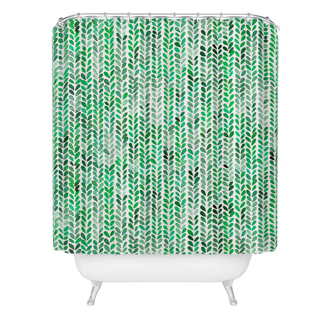 Ninola Design Knitting texture Green Shower Curtain