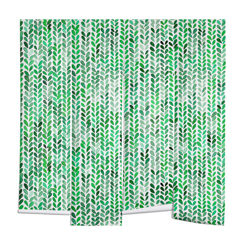 Ninola Design Knitting texture Green Wall Mural