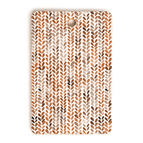 Ninola Design Knitting Wool Fall Terracotta Cutting Board Rectangle