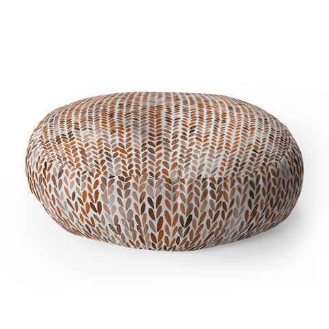 Ninola Design Knitting Wool Fall Terracotta Floor Pillow Round