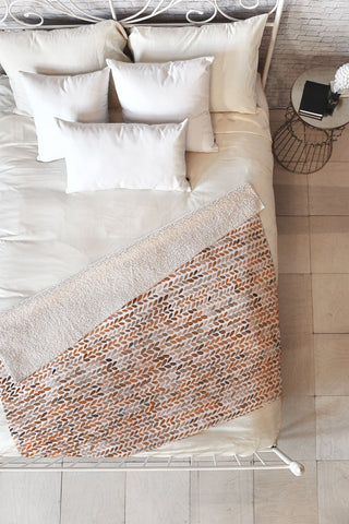 Ninola Design Knitting Wool Fall Terracotta Fleece Throw Blanket