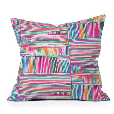Ninola Design Linear meditation pink Throw Pillow