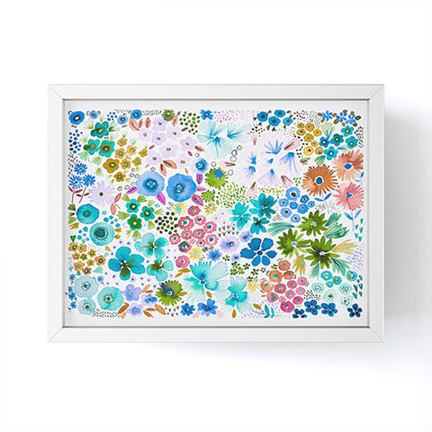 Ninola Design Little expressive flowers Blue Framed Mini Art Print