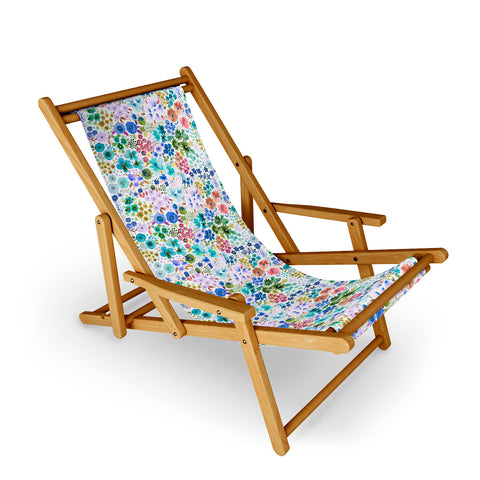 Ninola Design Little expressive flowers Blue Sling Chair