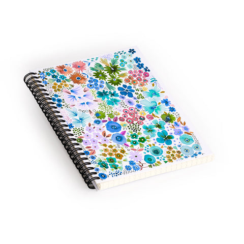 Ninola Design Little expressive flowers Blue Spiral Notebook