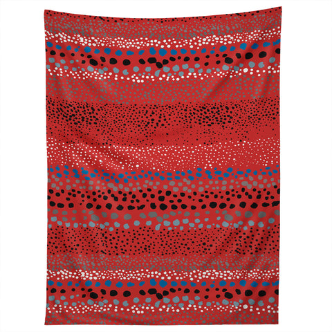 Ninola Design Little Textured Dots Red Tapestry