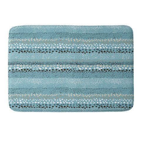 Ninola Design Little textured dots Summer Blue Memory Foam Bath Mat