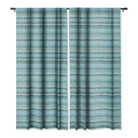 Ninola Design Little textured dots Summer Blue Blackout Window Curtain