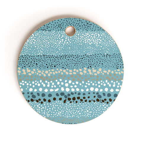 Ninola Design Little textured dots Summer Blue Cutting Board Round