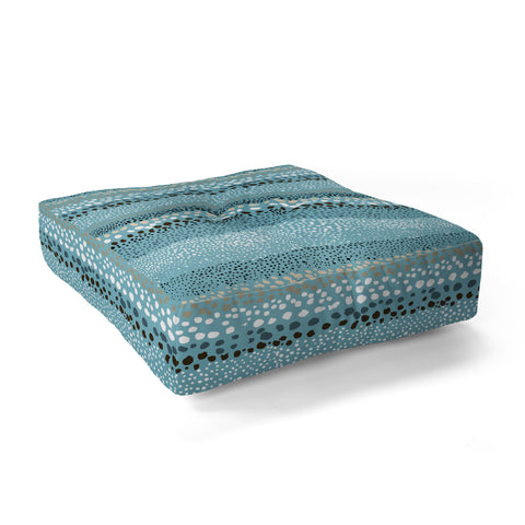 Ninola Design Little textured dots Summer Blue Floor Pillow Square