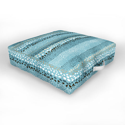 Ninola Design Little textured dots Summer Blue Outdoor Floor Cushion