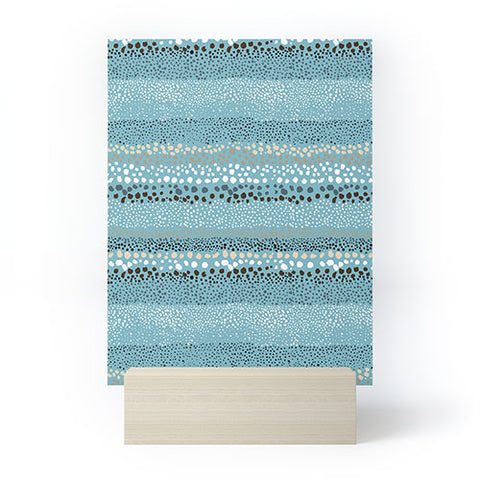Ninola Design Little textured dots Summer Blue Mini Art Print