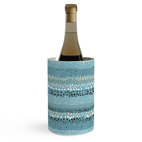 Ninola Design Little textured dots Summer Blue Wine Chiller