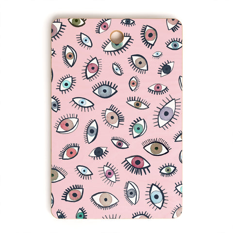 Ninola Design Looking eyes Pink Cutting Board Rectangle