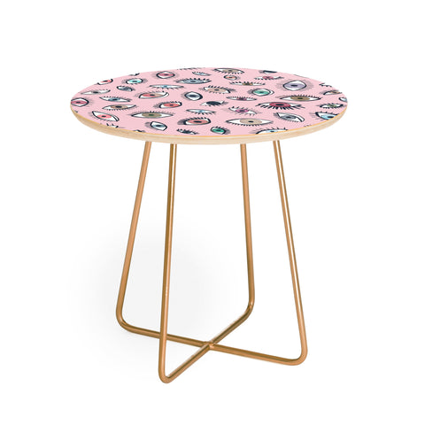 Ninola Design Looking eyes Pink Round Side Table